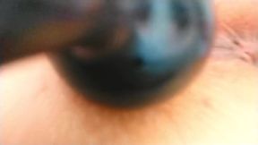 My pussy eats anal beads