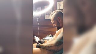 Making a tat on my gigantic sausage
