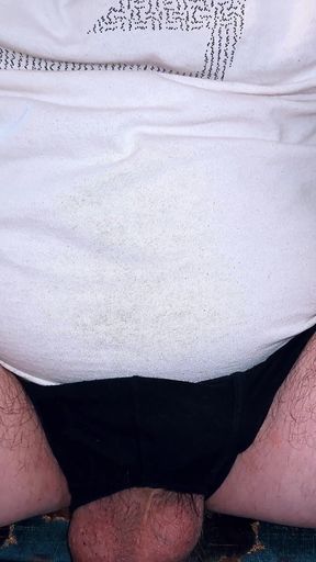 Stipping Daddy on Hamster Cam - Hairy Belly, No Cum