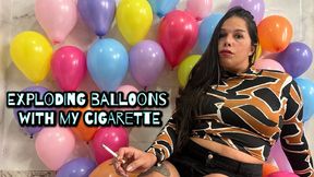 Exploding balloons with my cigarette