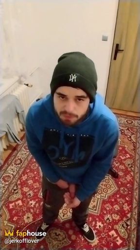 Cumshot in My Room in the Palm of My Hand in a Winter Hat