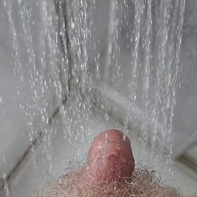 Peed in the shower and then washed my cock with soap.