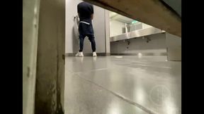 homemade roommates mutual dare: expose your ass while peeing in public urinal