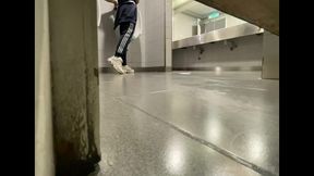 homemade roommates mutual dare: expose your ass while peeing in public urinal