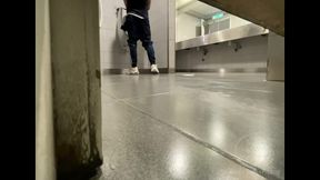homemade roommates mutual dare: expose your ass while peeing in public urinal