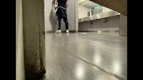 homemade roommates mutual dare: expose your ass while peeing in public urinal