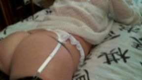 pour le reveillon, je portais la tenue et le bijou string penis sylvie ...