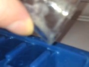 Few frozen loads that I thawed and making a special cum cube for wife’s drink