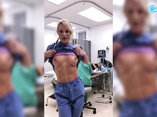Nurse Gets Lascivious, Shows Boobs & Fingers Soaked Vagina Live at Work