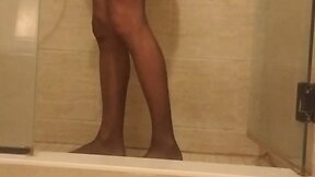 Vanity enema with nylons