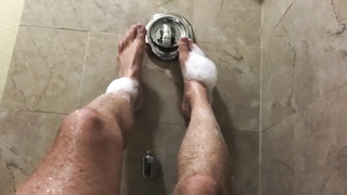 Soapy Jock Soles and Gams in Bathtub