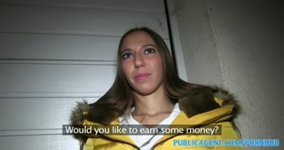 PublicAgent Beautiful long haired brunette paid for sex
