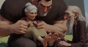 Cuckold Husband Licks Wife's Feet While She Sits on Her Lover's Lap - Hotwife Foot Worship