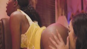 ”Ebony babe Amari Anne moaning as her tight beaver getting that pleasure”