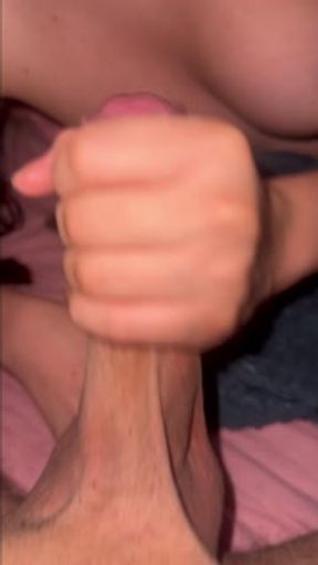 Handjob and blowjob UP CLOSE  pov cum throbbing cock