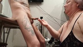 Mother-in-law savors my thick load after a passionate blowjob