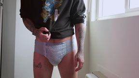 Desperate Diaper Boy Squirms in His Goodnite, Urgent to Go!