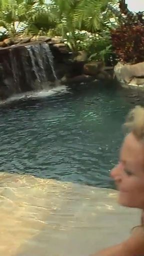 Must-see moment from &quot;Soaking wet lesbian sex on a fake beach and under the waterfalls where these two orgasm&quot;