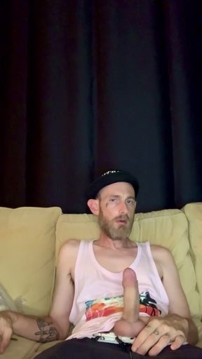 Almost Caught Stroking It at the Airbnb on the Couch