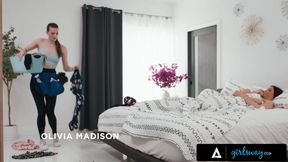 GIRLSWAY - Housekeeper Olivia Madison Caught Naughty Glimpses Of Her Bosses - SPANISH SUBTITLES