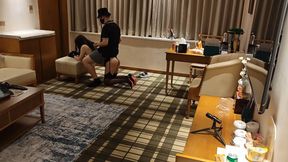 Ponyplay and ride on underwear ponygirl and ponyslave training in hotel #XL283