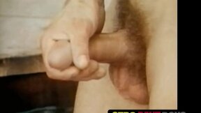 Retro worker jerks off solo after work and jacuzzi time