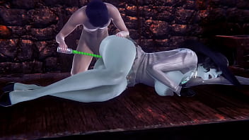 Alcina Dimitrescu takes anal beads dildo up her ass | Resident Evil Village Porn Parody