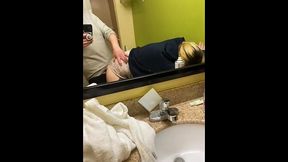Married babe gets pounded in hotel bathroom
