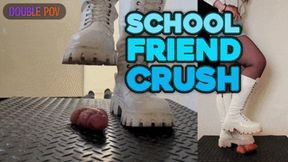 School Friend Crushing and Marching in Painful White Snow Boots (Double Version) - Tamystarly - Cock Balls Crush Trample, CBT, Bootjob, Trampling, Shoejob, Stomping