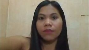Charming exchange student sucks red dildo pretending it's a hard dick
