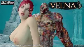 Fiery redhead seduced by monstrous beast in intense 3D anime encounter