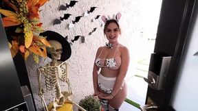 Knock on the door &mdash;  Brandy Renee in a cute cosplay &mdash;  she asks for a snack and I give her one in my shape