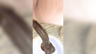 Witness me deepthroat and plumb this faux-cock along with my stroker plaything until I jism rigid for you