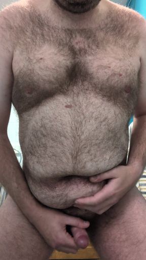 Big hairy chubster shooting a load   Clip 2