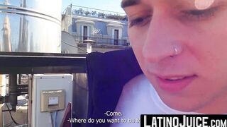 LatinoJuice.com - Latino babe Dimitri Star gobbles Leo Blue massive cock