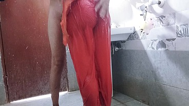 indian Village step sister in law First time Hard fucking jija in Bathroom Shawer