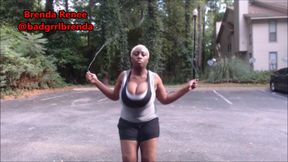 EXTREMELY Busty Ebony Jumping Rope