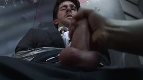 suited woody fox bound and gagged and jerked off