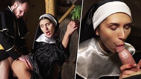Obedient Nun Gets Massive Cock in Her Limbs