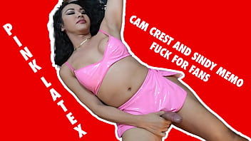 Pink Latex:  Sindy Memo and Cam Crest Fuck for Fans