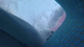 Amateur pale skin redhead guy with hot smooth bum caught playing underwater in a public jacuzzi with a twink and then exposing his hairless ass alone - FULL VERSION