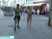 Crazy blonde chick susanne naked on public streets