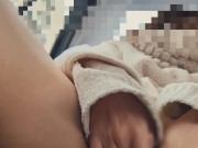 Anal plug play in a naughty leotard