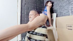 I'M GOING TO DESTROY YOU WITH MY LONG LEGS, YOU STUPID SLAVE! - BY BABE - CLIP 2