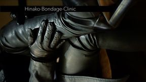 Japanese Girl Dressed in All Leather Touches and Rubs Herself!