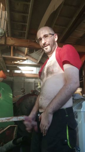 A hard cock and horny day for the gardener