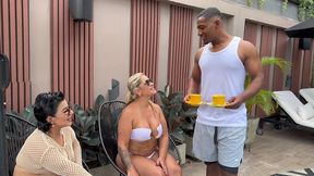 stepmother teaches her stepdaughter to appreciate a bbc (big blac cock threesome)