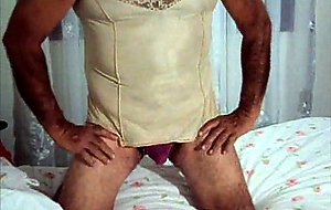 Mature crossdresser in lingerie solo