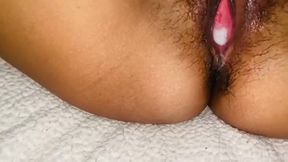 Amateur teen rides big dildo in Sri Lanka threesome