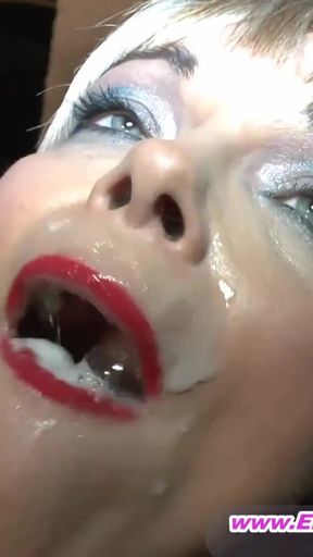 Captivating moment from "German homemade creampie gangbang party"